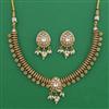 Antique Pearl Necklace with Matte Gold Plating