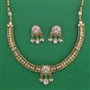 Antique Pearl Necklace with Matte Gold Plating
