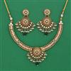 Antique Pearl Necklace with Matte Gold Plating