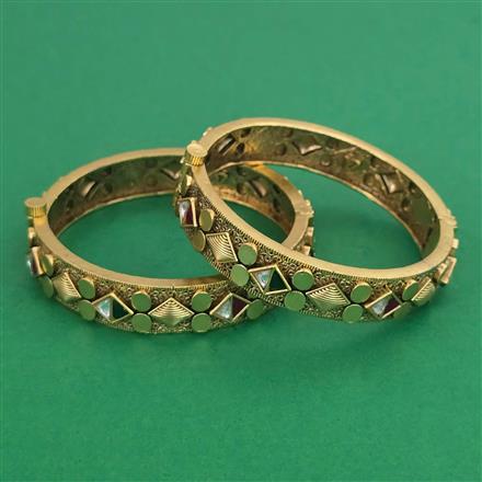 Antique Openable Bangles with Matte Gold Plating