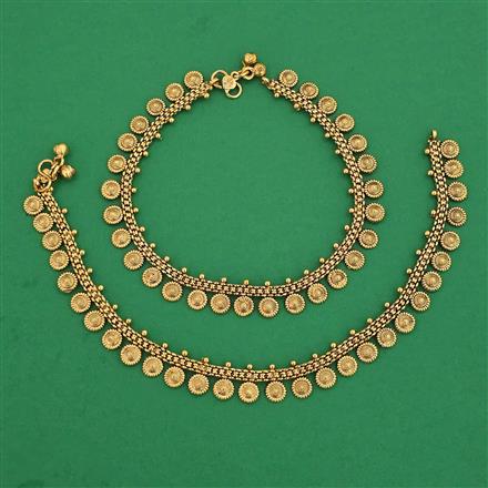Antique Plain Gold Payal with Gold Plating