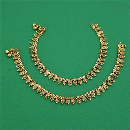 Antique Plain Gold Payal with Gold Plating
