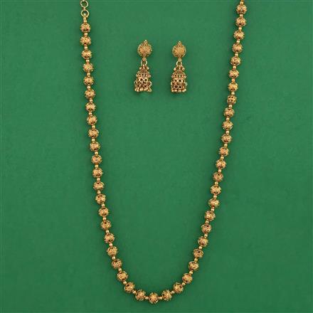 Antique Plain Gold Mala with Gold Plating