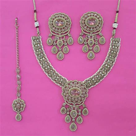 Antique Pearl Necklace with Mehndi Plating