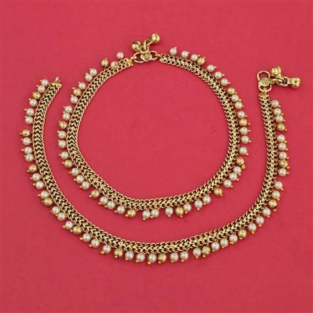 Antique Pearl Payal with Gold Plating