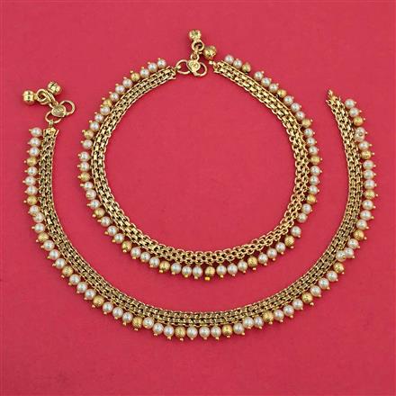 Antique Pearl Payal with Gold Plating