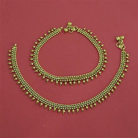 Antique Plain Gold Payal with Gold Plating