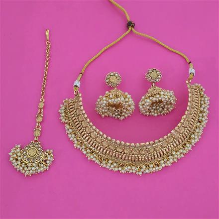 Antique Choker Necklace with Gold Plating