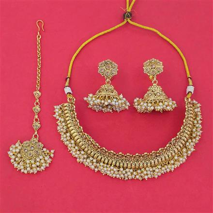 Antique Choker Necklace with Gold Plating
