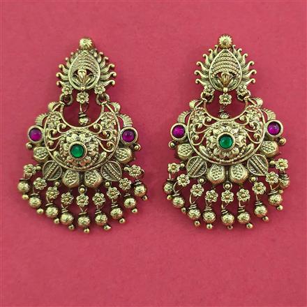 Antique Chand Earring with Matte Gold Plating