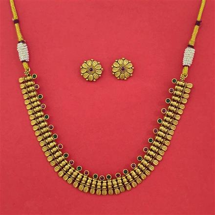 Antique Classic Necklace with Matte Gold Plating