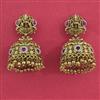 Antique Temple Earring with Matte Gold Plating