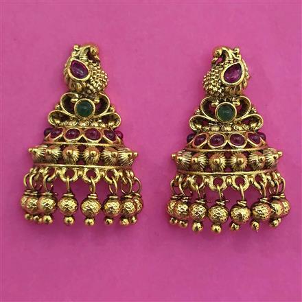 Antique Birds Earring with Matte Gold Plating