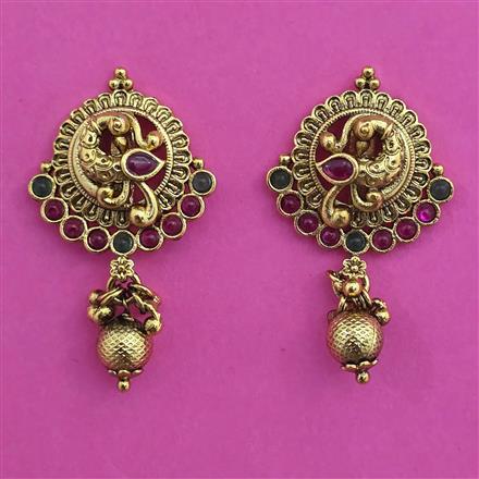 Antique Birds Earring with Matte Gold Plating