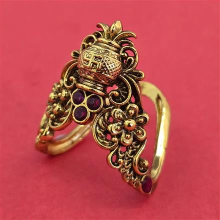 Antique Classic Ring with Matte Gold Plating