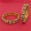 Antique 2 Pc Openable Bangles with Matte Gold Plating