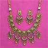 Antique Pearl Necklace with Matte Gold Plating