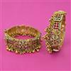Antique Pearl Bangles with Matte Gold Plating
