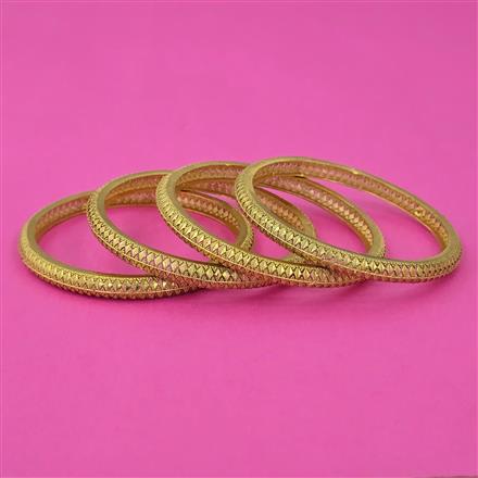 Antique Plain Gold Bangles with Matte Gold Plating