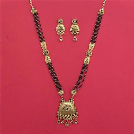 Antique Long Mangalsutra with Matte Gold Plating