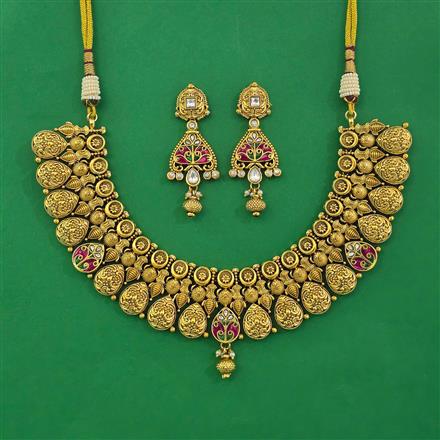 Antique Classic Necklace With Matte Gold Plating