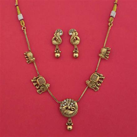 Antique Animal Necklace with Matte Gold Plating