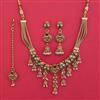 Antique Pearl Necklace with Matte Gold Plating