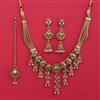 Antique Pearl Necklace with Matte Gold Plating
