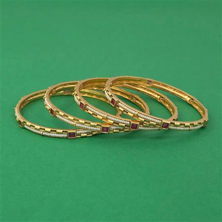 Antique 4 Pc Pearl Bangles with Gold Plating