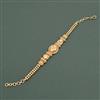 Antique Adjustable Bracelet with Matte Gold Plating