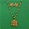 Antique Classic Pendant Set with Matte Gold Plating