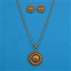 Antique Classic Pendant Set with Matte Gold Plating