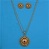 Antique Classic Pendant Set with Matte Gold Plating