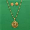 Antique Classic Pendant Set with Matte Gold Plating