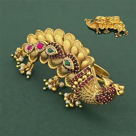 Antique Birds Ring with Rajwadi Matte Plating