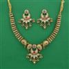 Antique Pearl Necklace with Matte Gold Plating