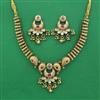Antique Pearl Necklace with Matte Gold Plating