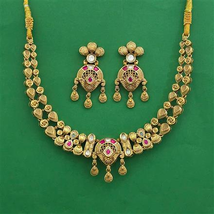Antique Classic Necklace with Matte Gold Plating