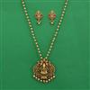 Antique Temple Pendant Set with Matte Gold Plating