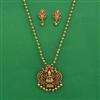 Antique Temple Pendant Set with Matte Gold Plating
