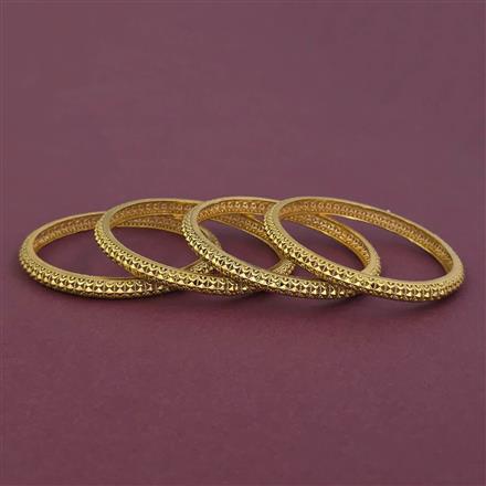 Antique Plain Gold Bangles with Matte Gold Plating