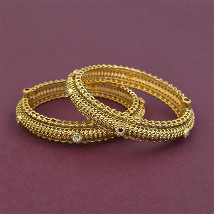 Antique Openable Bangles with Matte Gold Plating
