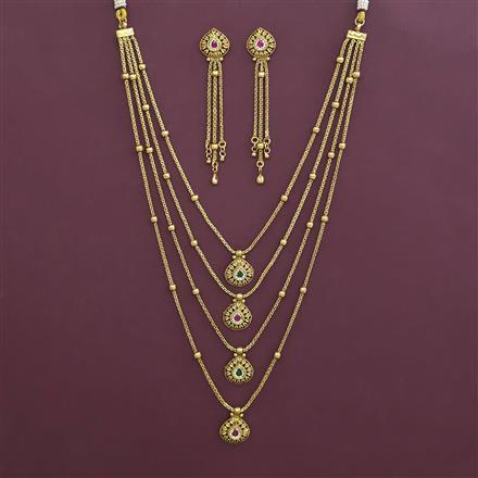 Antique Layered Necklace with Gold Plating
