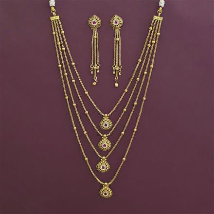 Antique Layered Necklace with Gold Plating