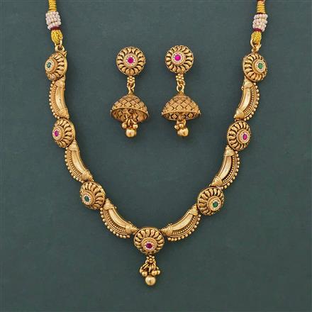Antique Classic Necklace with Matte Gold Plating