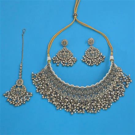 Antique Mukut Necklace with Mehndi Plating