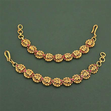 Antique Temple Ear Chain with Matte Gold Plating