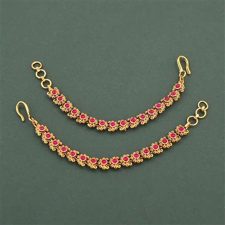 Antique Classic Ear Chain with Matte Gold Plating