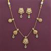 Antique Pearl Necklace With Matte Gold Plating