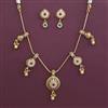 Antique Pearl Necklace With Matte Gold Plating